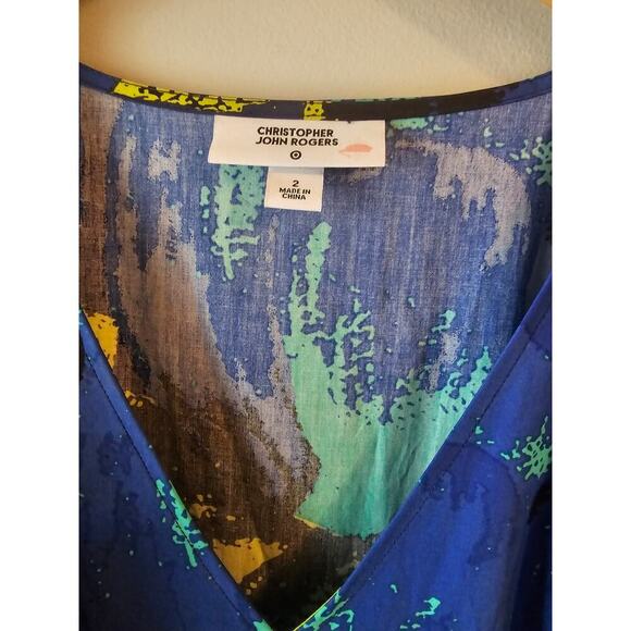 Christopher John Rogers x Target 2 ruffle sleeve floral v-neck maxi tier dress - Picture 7 of 9